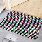 Black Striped Ice Cream Pattern Print Indoor Door Mat