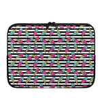 Black Striped Ice Cream Pattern Print Laptop Sleeve