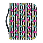 Black Striped Ice Cream Pattern Print Leather Bible Cover