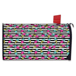 Black Striped Ice Cream Pattern Print Mailbox Cover