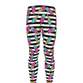 Black Striped Ice Cream Pattern Print Men's Leggings