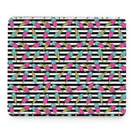 Black Striped Ice Cream Pattern Print Mouse Pad