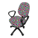 Black Striped Ice Cream Pattern Print Office Chair Cover