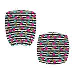 Black Striped Ice Cream Pattern Print Office Chair Cover