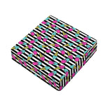 Black Striped Ice Cream Pattern Print Outdoor Seat Cushion Cover