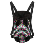 Black Striped Ice Cream Pattern Print Pet Carrier Backpack