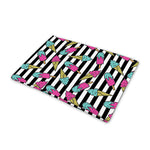 Black Striped Ice Cream Pattern Print Pet Cooling Mat Cover
