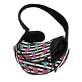 Black Striped Ice Cream Pattern Print Pet Sling Carrier