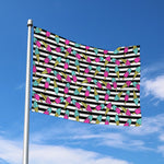 Black Striped Ice Cream Pattern Print Polyester Flag