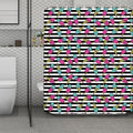 Black Striped Ice Cream Pattern Print Polyester Shower Curtain