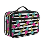 Black Striped Ice Cream Pattern Print Portable Lunch Bag