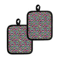 Black Striped Ice Cream Pattern Print Pot Holders