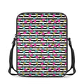 Black Striped Ice Cream Pattern Print Rectangular Crossbody Bag