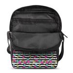 Black Striped Ice Cream Pattern Print Rectangular Crossbody Bag