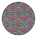 Black Striped Ice Cream Pattern Print Round Floor Mat