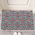 Black Striped Ice Cream Pattern Print Rubber Doormat