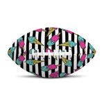 Black Striped Ice Cream Pattern Print Rugby Ball