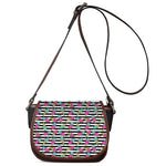 Black Striped Ice Cream Pattern Print Saddle Bag