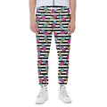 Black Striped Ice Cream Pattern Print Joggers