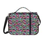 Black Striped Ice Cream Pattern Print Shoulder Strap Bible Bag