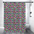 Black Striped Ice Cream Pattern Print Shower Curtain