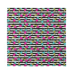 Black Striped Ice Cream Pattern Print Silk Bandana