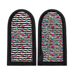 Black Striped Ice Cream Pattern Print Skillet Handle Cover