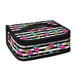 Black Striped Ice Cream Pattern Print Small Lunch Bag
