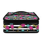 Black Striped Ice Cream Pattern Print Small Lunch Bag