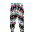 Black Striped Ice Cream Pattern Print Sweatpants