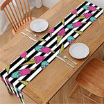 Black Striped Ice Cream Pattern Print Table Runner