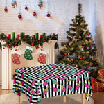 Black Striped Ice Cream Pattern Print Tablecloth