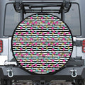 Black Striped Ice Cream Pattern Print Tire Cover