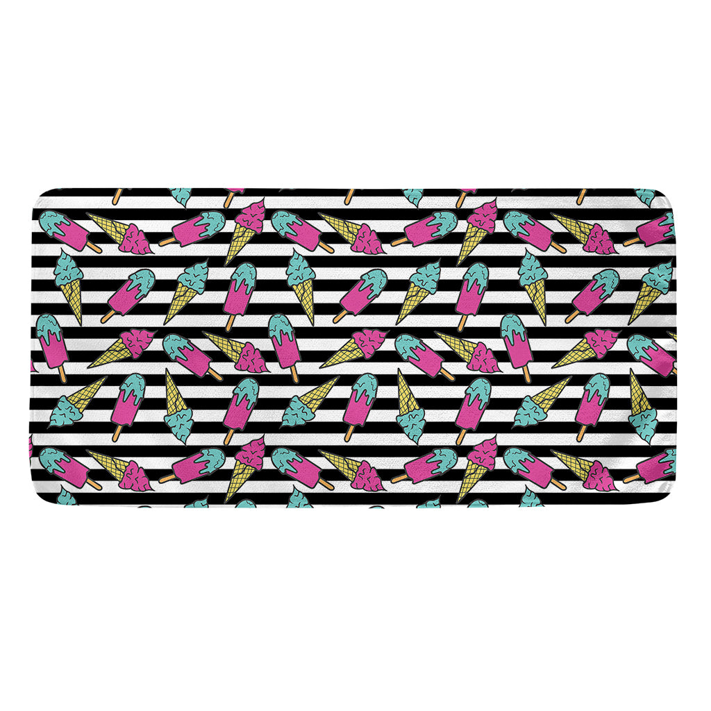 Black Striped Ice Cream Pattern Print Towel