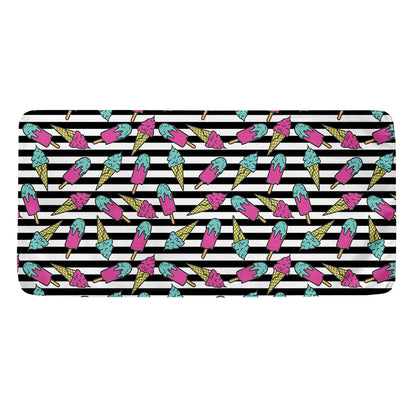 Black Striped Ice Cream Pattern Print Towel