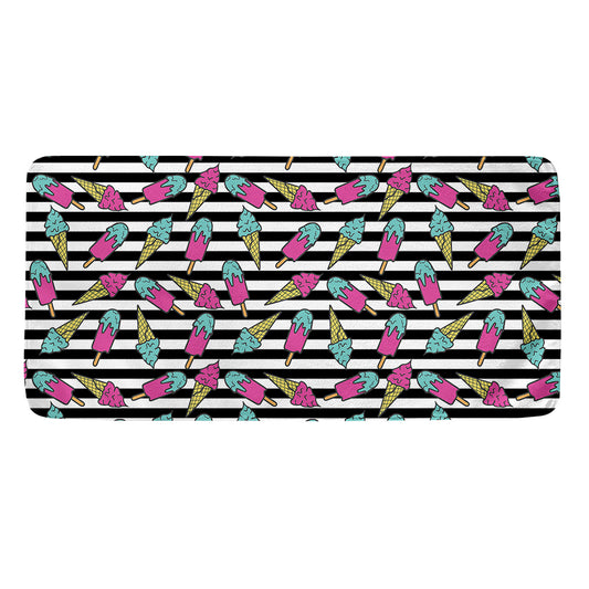 Black Striped Ice Cream Pattern Print Towel