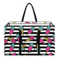 Black Striped Ice Cream Pattern Print Utility Tote Bag