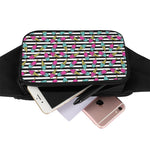 Black Striped Ice Cream Pattern Print Waist Bag