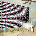 Black Striped Ice Cream Pattern Print Wall Sticker