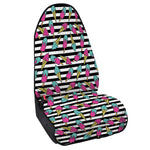 Black Striped Ice Cream Pattern Print Waterproof Car Seat Cover