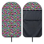 Black Striped Ice Cream Pattern Print Waterproof Car Seat Cover