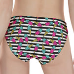 Black Striped Ice Cream Pattern Print Women's Panties