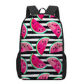 Black Striped Watermelon Pattern Print 17 Inch Backpack