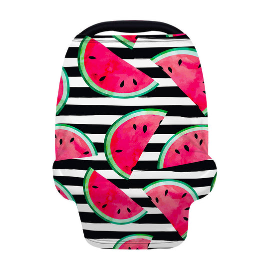 Black Striped Watermelon Pattern Print Baby Seat Cover