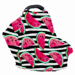 Black Striped Watermelon Pattern Print Baby Seat Cover