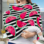 Black Striped Watermelon Pattern Print Baby Seat Cover