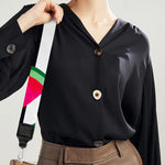 Black Striped Watermelon Pattern Print Bag Strap