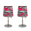 Black Striped Watermelon Pattern Print Bar Stool Covers