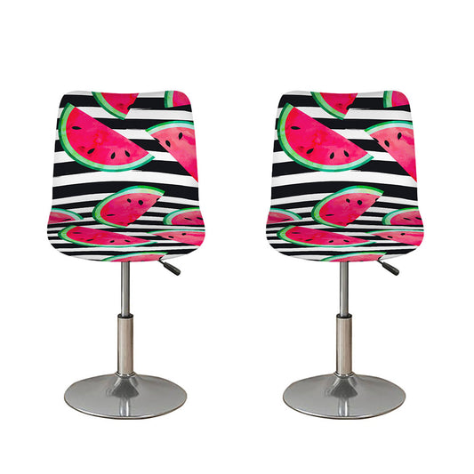 Black Striped Watermelon Pattern Print Bar Stool Covers