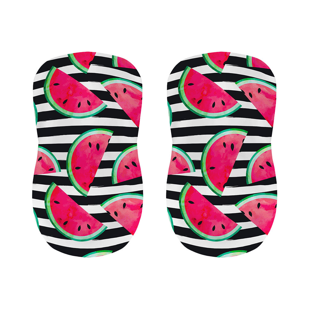 Black Striped Watermelon Pattern Print Bar Stool Covers